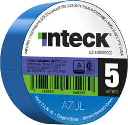 Cinta adhesiva PVC - azul 5 metros – Inteck CA-A-05