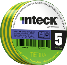 Cinta adhesiva PVC - tierra 5 metros – Inteck CA-T-05