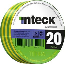 Cinta adhesiva PVC - tierra 20 metros – Inteck CA-T-20