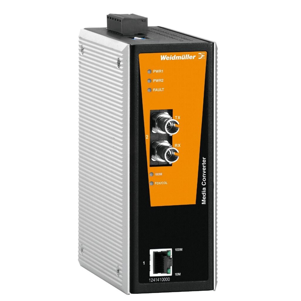 Convertidor de cables, Fast Ethernet, Número de puertos: 1x RJ45, 1 * ST Multimodo, IP30, 0 °C...60 °C IE-MC-VL-1TX-1ST – Weidmüller