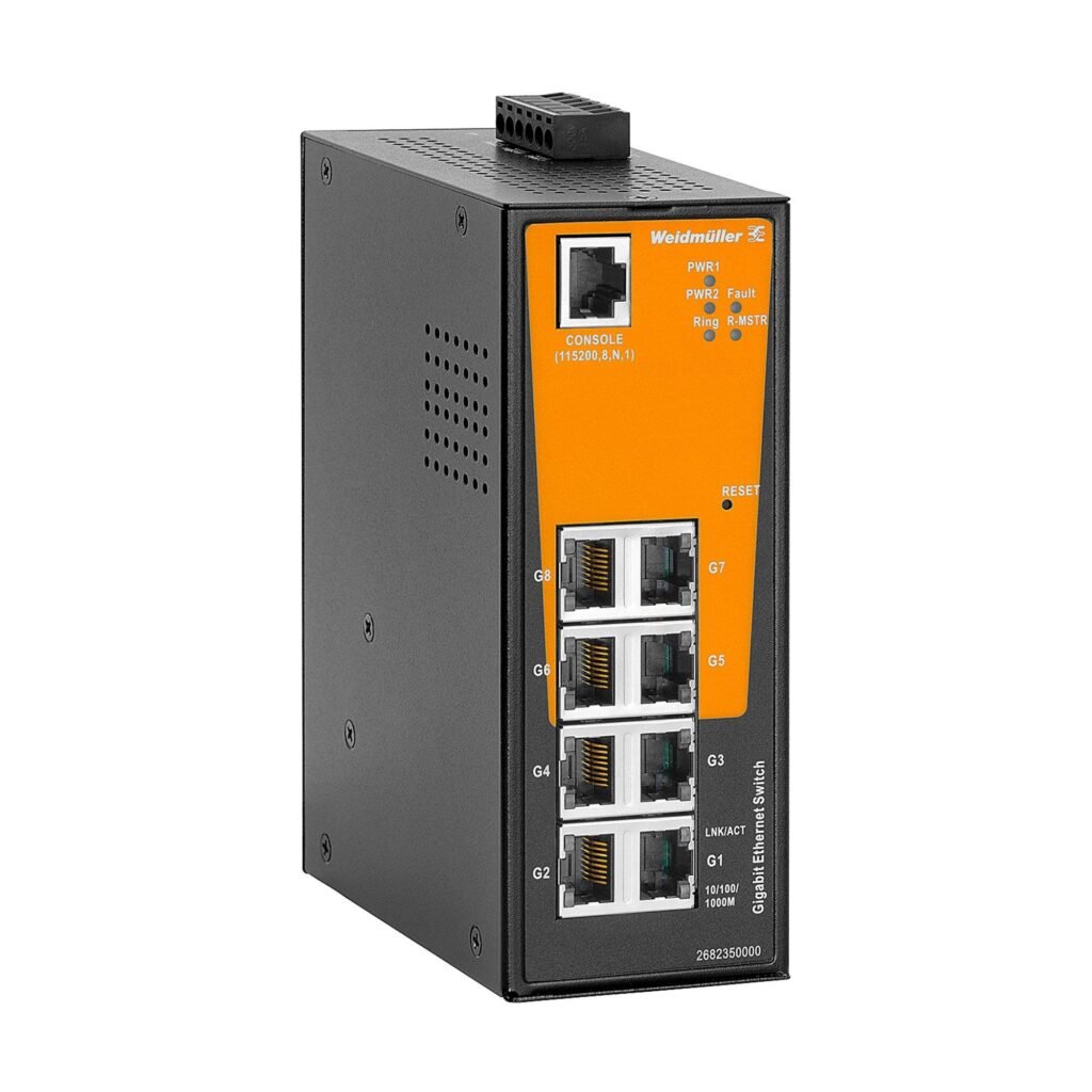 Switch de RED, gestionable, Gigabit Ethernet, Número de puertos: 8x RJ45, IP30, -40 °C...75 °C IE-SW-AL08M-8GT – Weidmüller