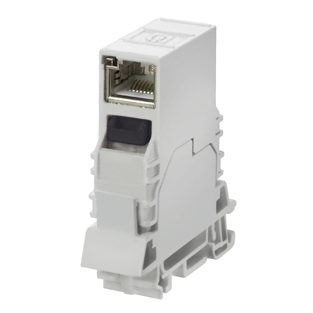 Salida de carril RJ45, Acoplamiento, IP20, Cat.6A / Class EA (ISO/IEC 11801 2010) IE-TO-RJ45-C – Weidmüller