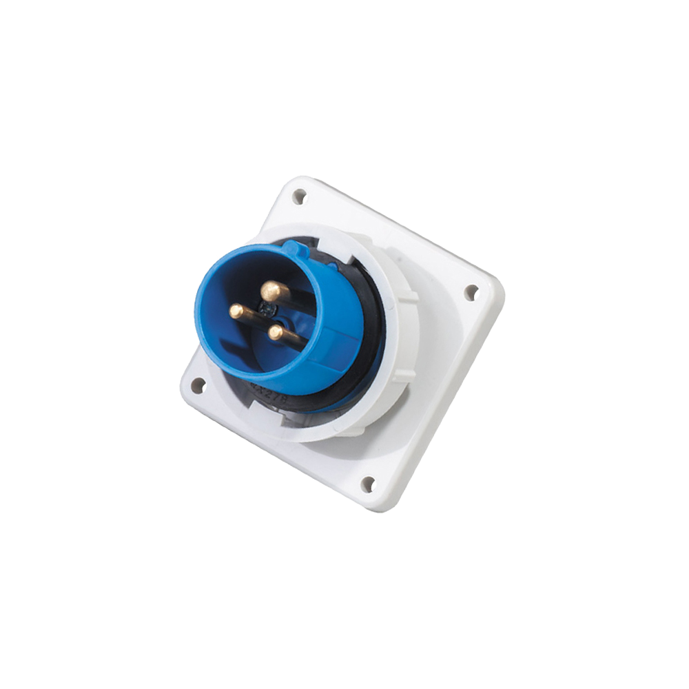 Ficha empotrar 1P+N+T, 6H, 16A, 220V, IP67, azul – Inteck IFI-FE3-16A220V-IP67