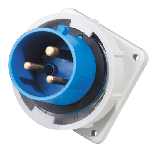 Ficha empotrar 1P+N+T, 6H, 32A, 220V, IP67, azul – Inteck IFI-FE3-32A220V-IP67