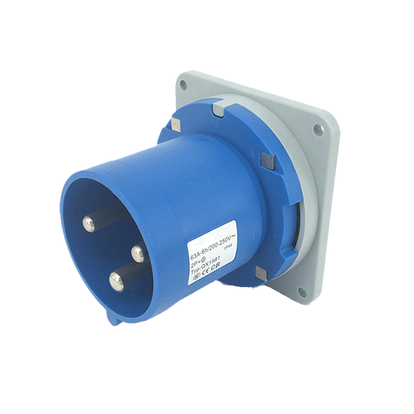 Ficha empotrar 1P+N+T, 6H, 63A, 220V, IP44, azul – Inteck IFI-FE3-63A220V-IP44