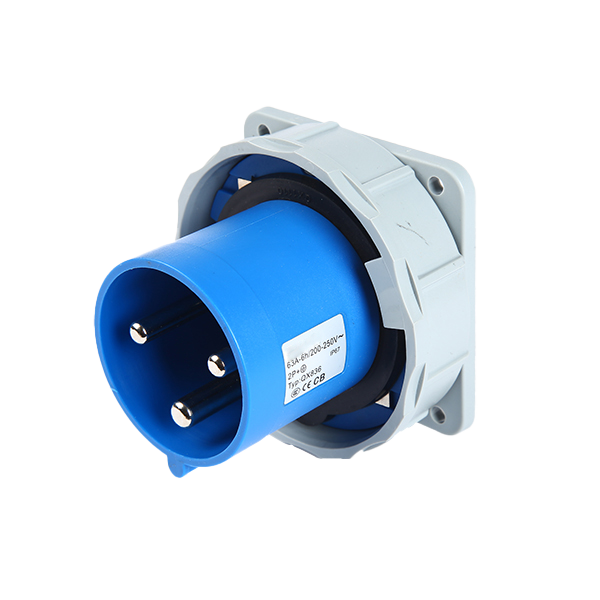 Ficha empotrar 1P+N+T, 6H, 63A, 220V, IP67, azul – Inteck IFI-FE3-63A220V-IP67