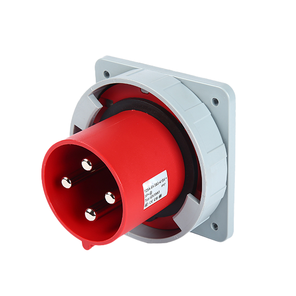 Ficha empotrar 3P+T, 6H, 125A, 380V, IP67, rojo – Inteck IFI-FE4-125A380V-IP67