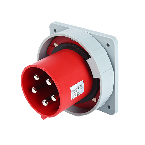 Ficha empotrar 3P+N+T, 6H, 125A, 380V, IP67, rojo – Inteck IFI-FE5-125A380V-IP67