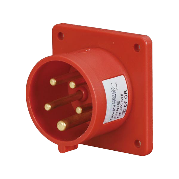 Ficha empotrar 3P+N+T, 6H, 16A, 380V, IP44, rojo – Inteck IFI-FE5-16A380V-IP44