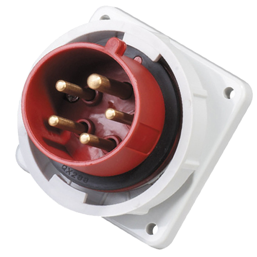 Ficha empotrar 3P+N+T, 6H, 16A, 380V, IP67, rojo – Inteck IFI-FE5-16A380V-IP67