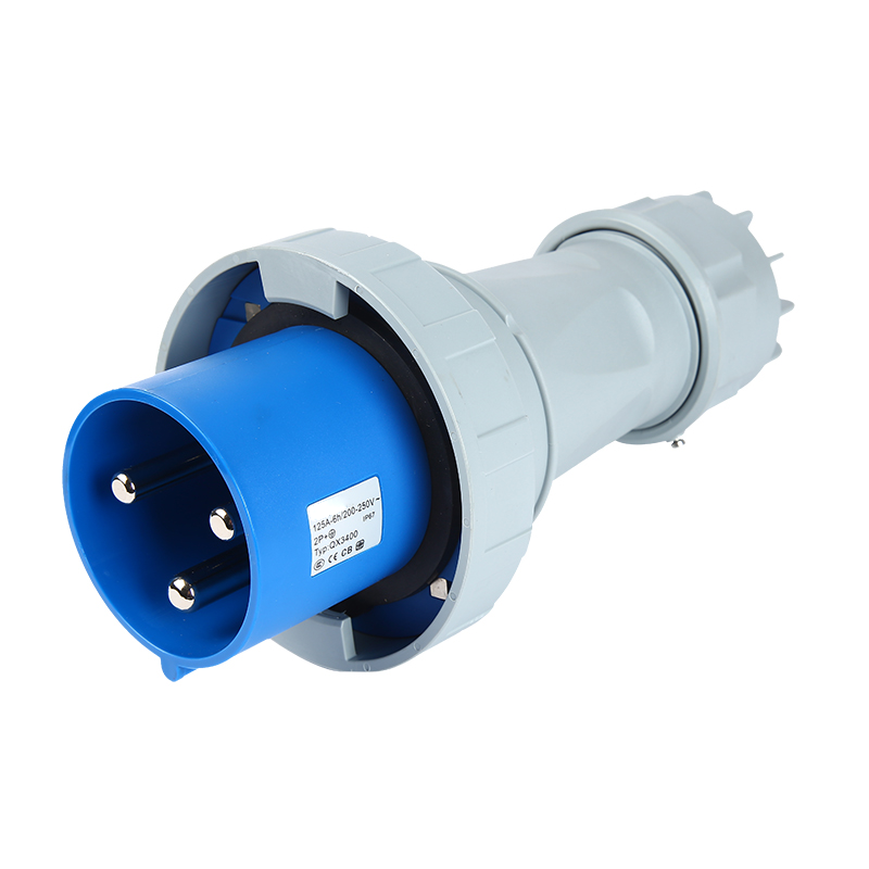 Ficha movil 1P+N+T, 6H, 125A, 220V, IP67, azul – Inteck IFI-FM3-125A220V-IP67