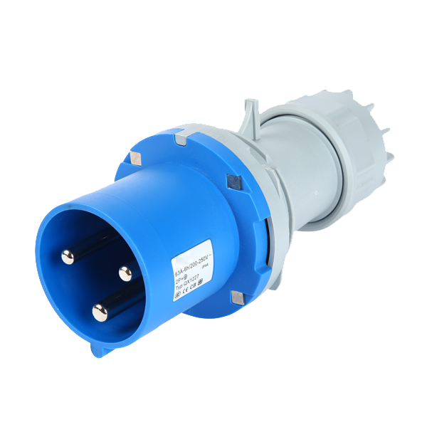Ficha movil 1P+N+T, 6H, 63A, 220V, IP44, azul – Inteck IFI-FM3-63A220V-IP44