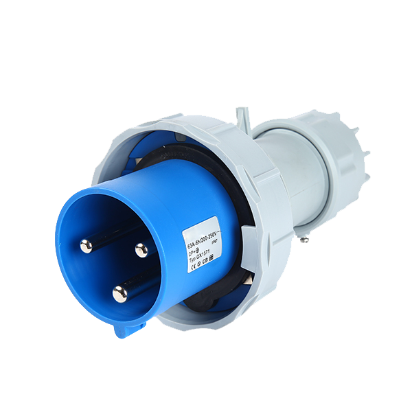 Ficha movil 1P+N+T, 6H, 63A, 220V, IP67, azul – Inteck IFI-FM3-63A220V-IP67