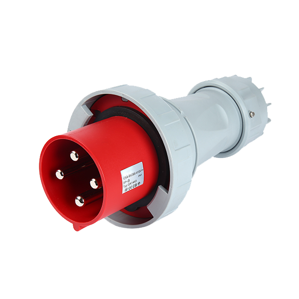 Ficha movil 3P+T, 6H, 125A, 380V, IP67, rojo – Inteck IFI-FM4-125A380V-IP67