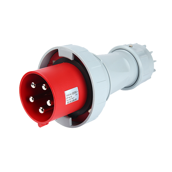 Ficha movil 3P+N+T, 6H, 125A, 380V, IP67, rojo – Inteck IFI-FM5-125A380V-IP67