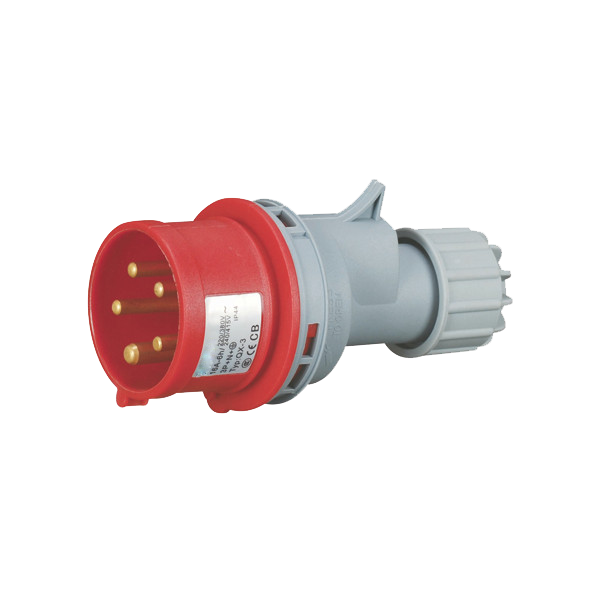 Ficha movil 3P+N+T, 6H, 16A, 380V, IP44, rojo – Inteck IFI-FM5-16A380V-IP44