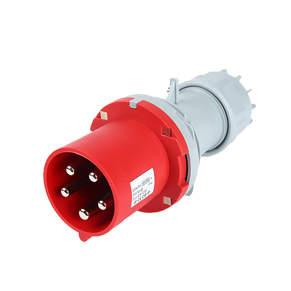 Ficha movil 3P+N+T, 6H, 63A, 380V, IP44, rojo – Inteck IFI-FM5-63A380V-IP44