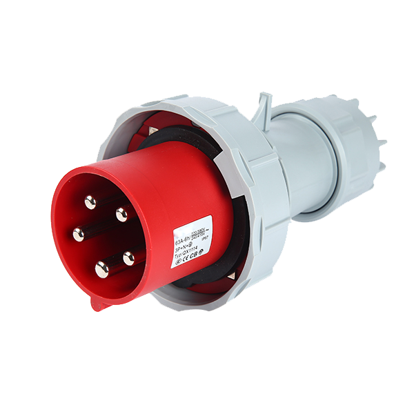 Ficha movil 3P+N+T, 6H, 63A, 380V, IP67, rojo – Inteck IFI-FM5-63A380V-IP67