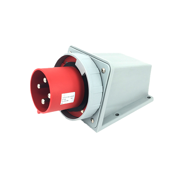 Ficha superficie 3P+T, 6H, 125A, 380V, IP67, rojo – Inteck IFI-FS4-125A380V-IP67