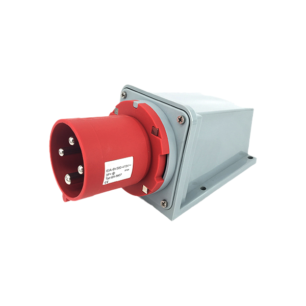 Ficha superficie 3P+T, 6H, 63A, 380V, IP44, rojo – Inteck IFI-FS4-63A380V-IP44