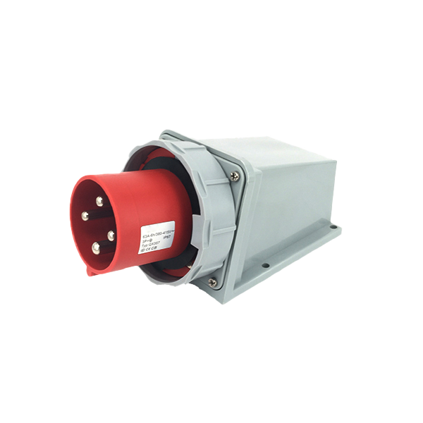 Ficha superficie 3P+T, 6H, 63A, 380V, IP67, rojo – Inteck IFI-FS4-63A380V-IP67