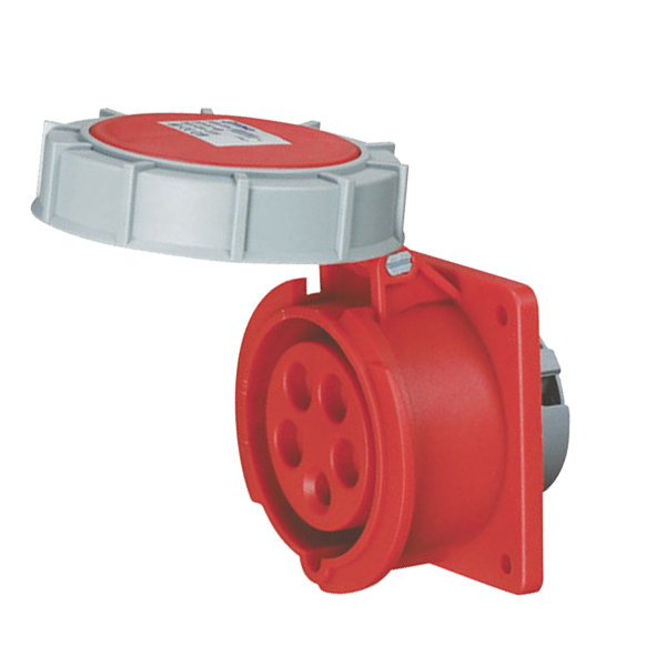 Toma empotrar 3P+N+T, 6H, 16A, 380V, IP67, rojo – Inteck IFI-TE5-16A380V-IP67
