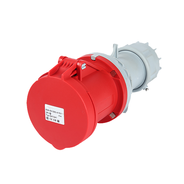 Toma movil 3P+T, 6H, 63A, 380V, IP44, rojo – Inteck IFI-TM4-63A380V-IP44