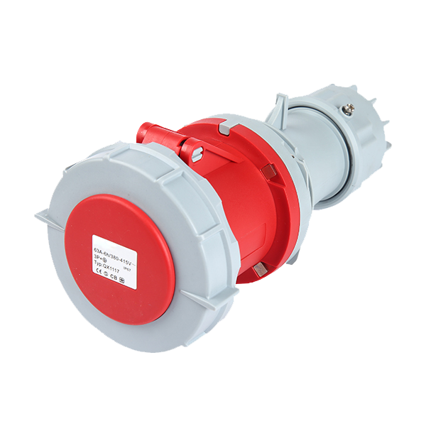 Toma movil 3P+T, 6H, 63A, 380V, IP67, rojo – Inteck IFI-TM4-63A380V-IP67
