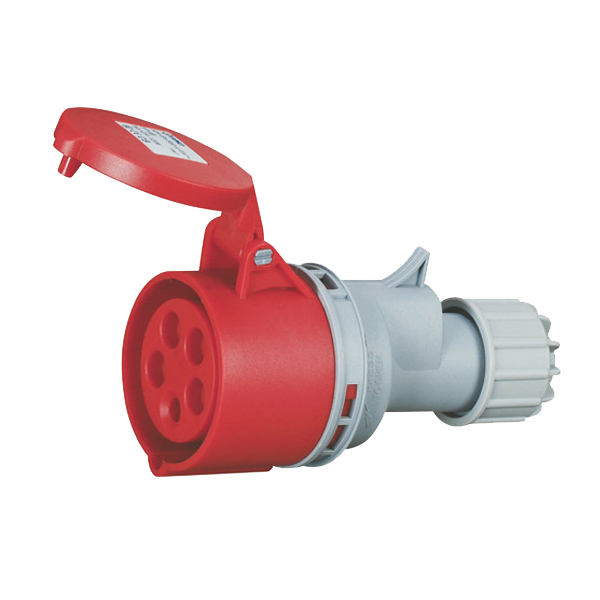 Toma movil 3P+N+T, 6H, 32A, 380V, IP44, rojo – Inteck IFI-TM5-32A380V-IP44