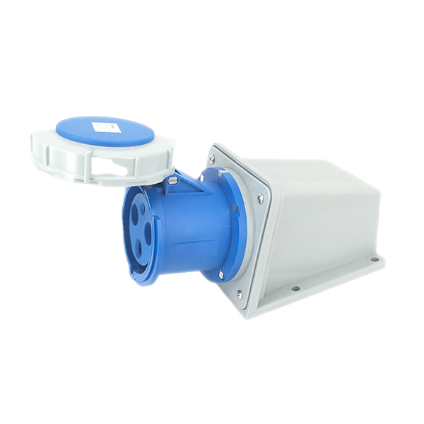 Toma superficie 1P+N+T, 6H, 125A, 220V, IP67, azul – Inteck IFI-TS3-125A220V-IP67