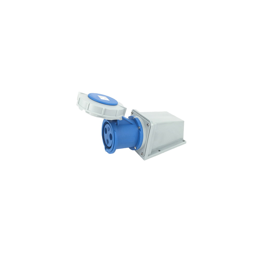 Toma superficie 1P+N+T, 6H, 63A, 220V, IP67, azul – Inteck IFI-TS3-63A220V-IP67