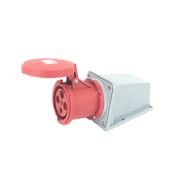 Toma superficie 3P+T, 6H, 63A, 380V, IP44, rojo – Inteck IFI-TS4-63A380V-IP44