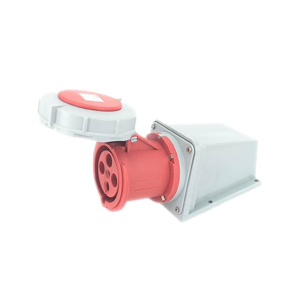 Toma superficie 3P+T, 6H, 63A, 380V, IP67, rojo – Inteck IFI-TS4-63A380V-IP67