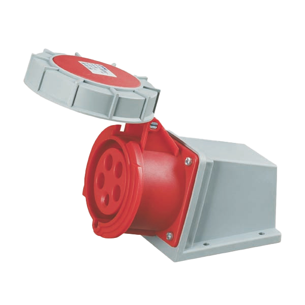 Toma superficie 3P+N+T, 6H, 16A, 380V, IP67, rojo – Inteck IFI-TS5-16A380V-IP67