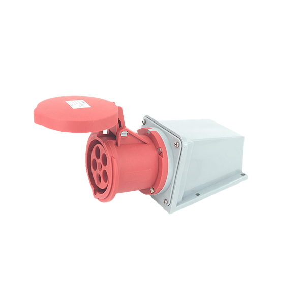 Toma superficie 3P+N+T, 6H, 63A, 380V, IP44, rojo – Inteck IFI-TS5-63A380V-IP44