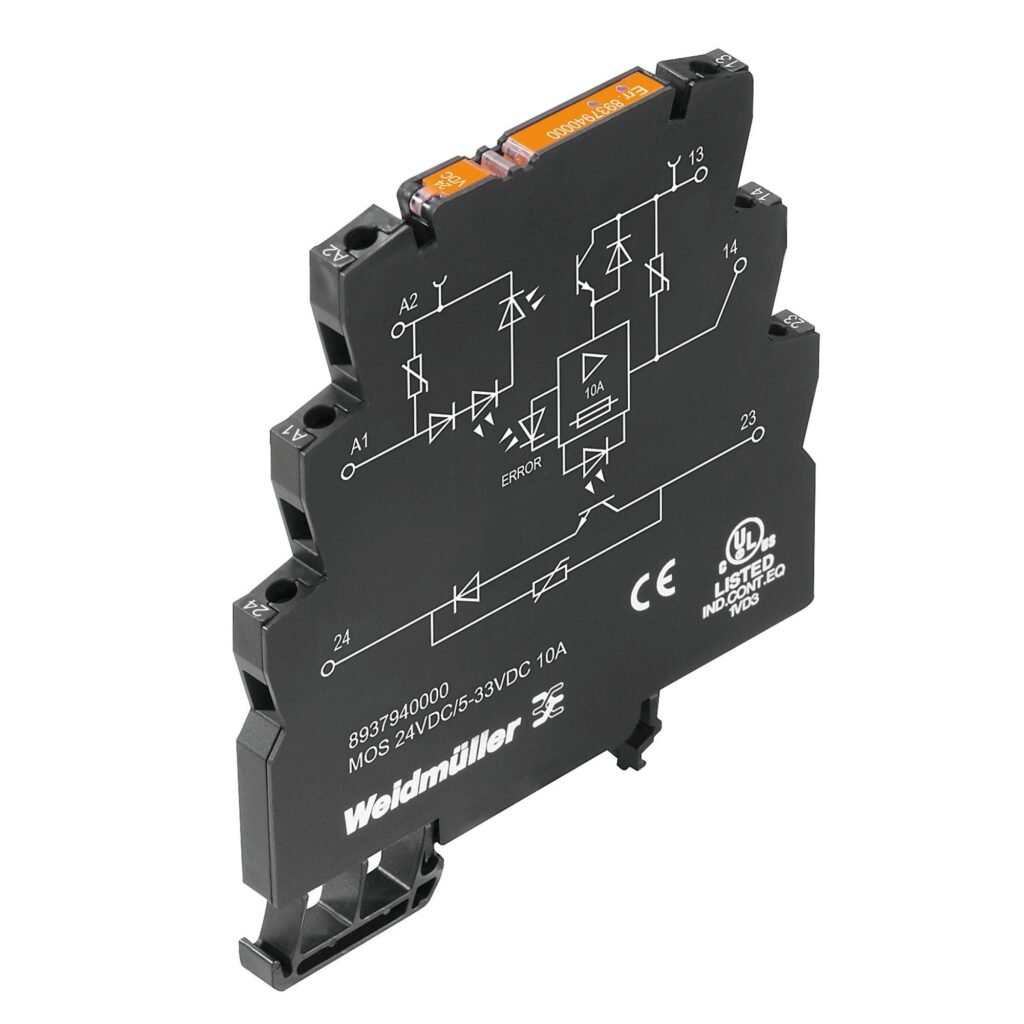 Microopto, Rele de estado solido ideal electrovalculas, MOS 24VDC/5-33VDC 10A – Weidmüller