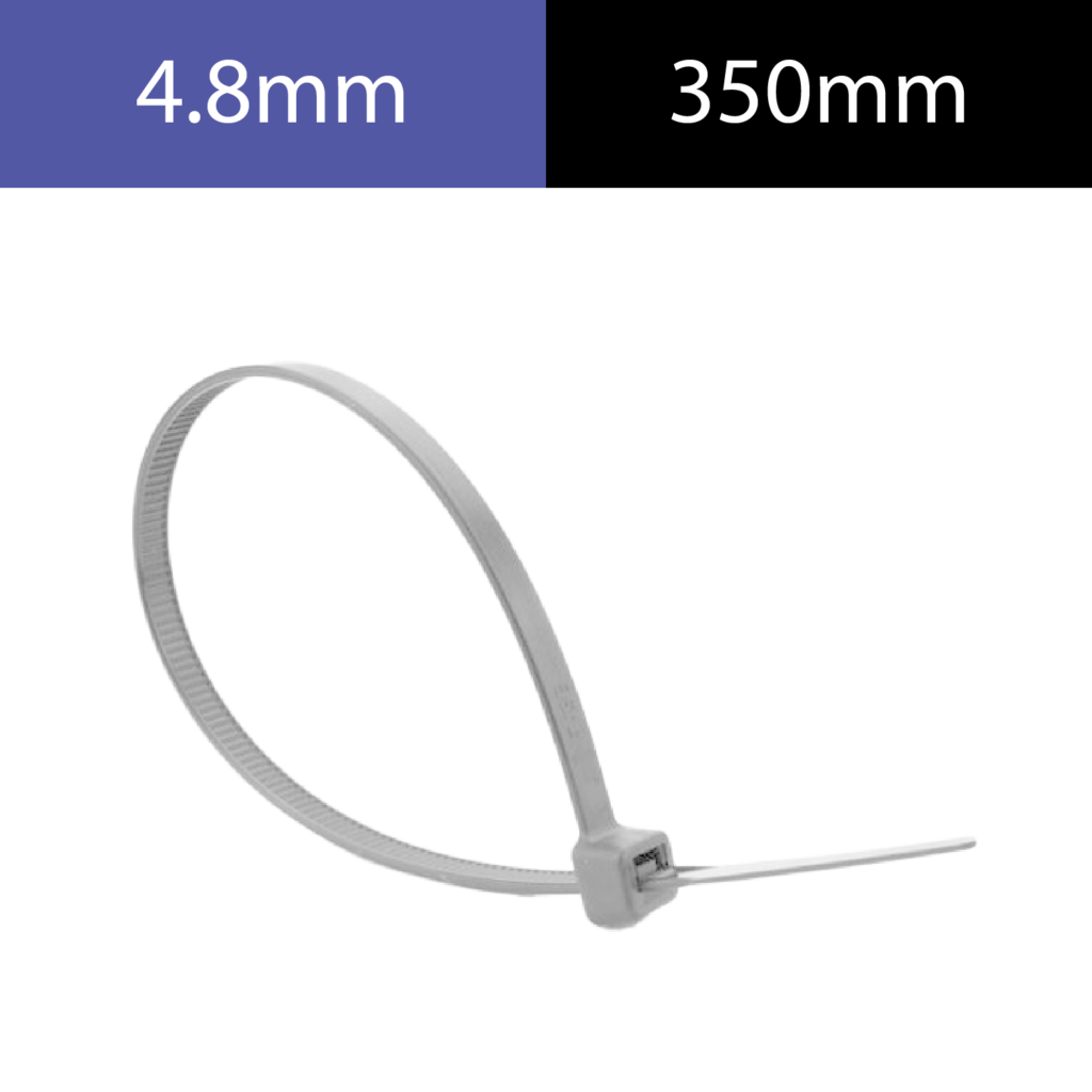 Precinto de nylon 4.8 mm x 350 mm - blanco x 100 un – Inteck PN48-350B