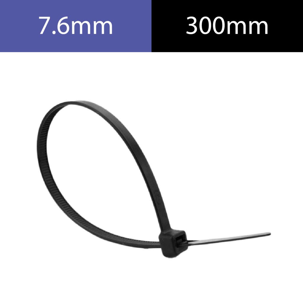 Precinto de nylon 7.6 mm x 300 mm - negro x 50 un – Inteck PN76-300N