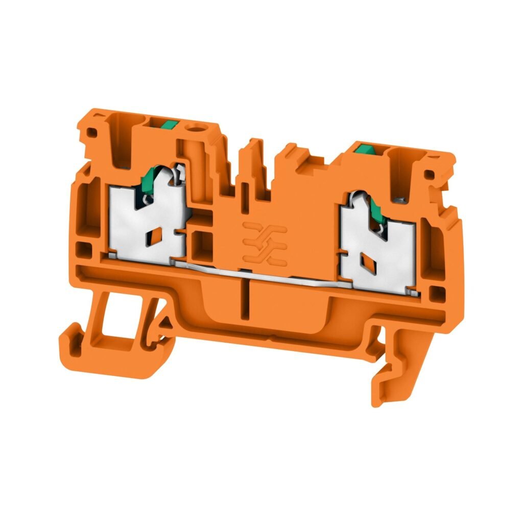 Borne de paso, Snap-In, naranja, 2.5 mm², 24 A, 800 V, Número de conexiones: 2 S2C 2.5 OR – Weidmüller