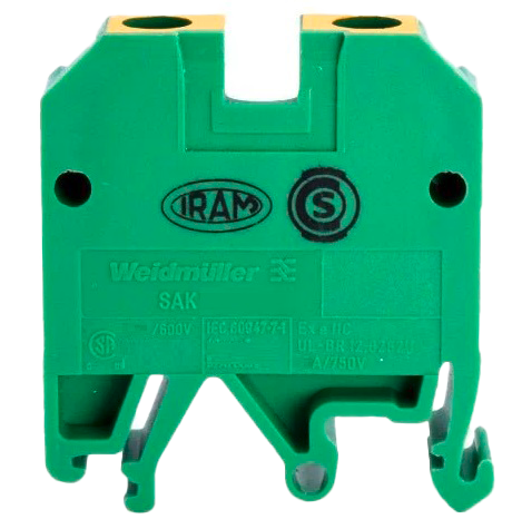 Borne de paso Ver/Am SAK 10 mm² 800V / 57A IEC/VDE 0,5 a 10mm² – Weidmüller SAK 10 PE