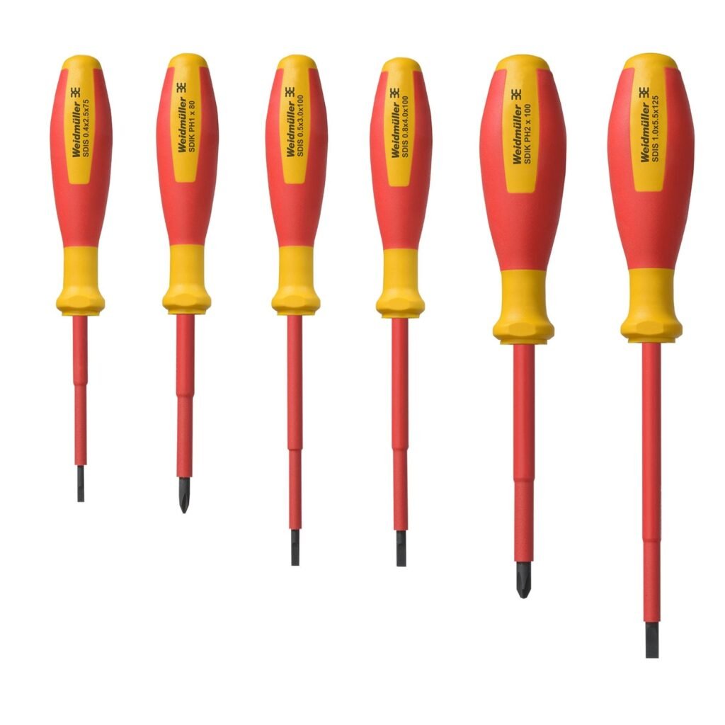 KIT 6 destornilladores 1000V S 2,5-5,5 PH 1-2 – Weidmüller SDI SET S2.5-5.5/PH1/2