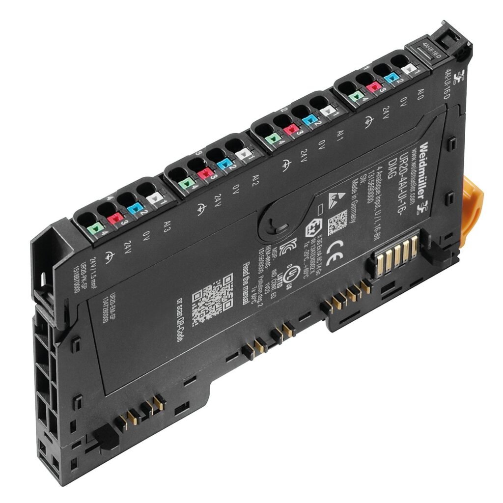 Módulo de E/S remoto, IP20, 4 canales, Señales analógicas, Entrada, Intensidad/Tensión, 16 bits UR20-4AI-UI-16-DIAG – Weidmüller