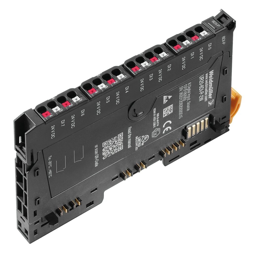 Módulo de E/S remoto, IP20, Señales digitales, Entrada, 8 canales, Sistema de conexión con 2 conductores UR20-8DI-P-2W – Weidmüller