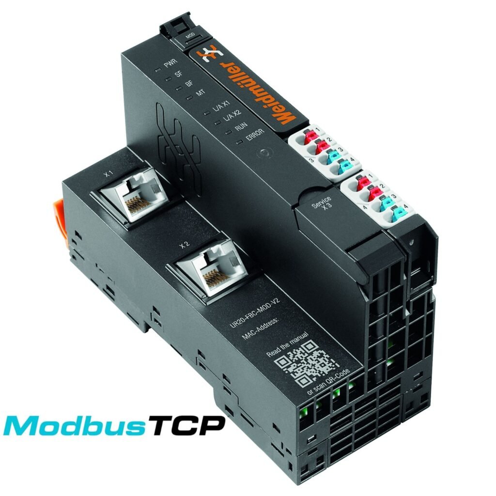 Cabecera de BUS de campo de E/S remoto, IP20, Ethernet, Modbus/TCP UR20-FBC-MOD-TCP-V2 – Weidmüller