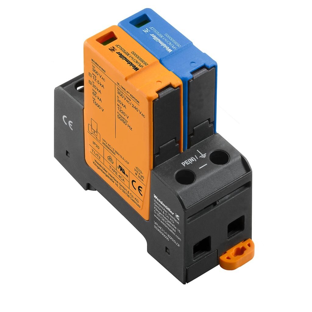Descargador de sobretensión, Baja tensión, Protector de sobretensión, Monofásico, TN, TT, IT con N, IT sin N VPU AC I 1+1 300/12.5 LCF – Weidmüller