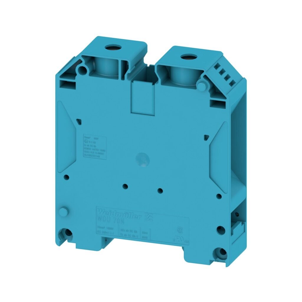 Borne conexión brida-tornillo, azul WDU 70N/35 BL 1000 V / 192 A – Weidmüller