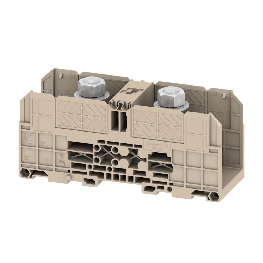 Borne de paso, Sección nominal: 185 mm², Conexión de espárrago WFF 185 beige 1000 V / 353 A – Weidmüller
