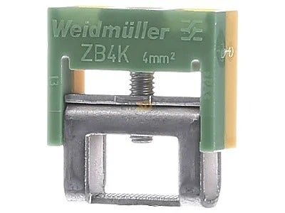 Borne A barra de tierra, verde/amarillo, 4 mm², Anchura: 6 mm, M 3, Acero – Weidmüller ZB 4K GE/GN